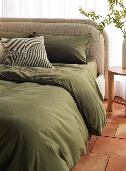 Solid pure organic cotton duvet cover set