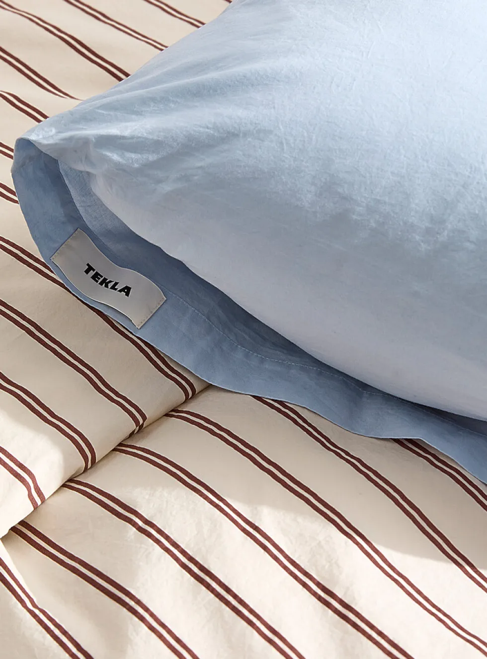 Solid pure organic cotton percale pillow sham