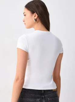 Solid ribbed fitted T-shirt