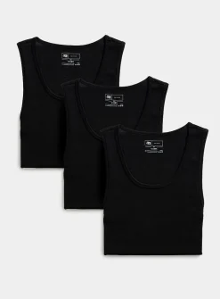 Solid ribbed tank undershirts
