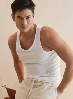 Solid ribbed tank undershirts