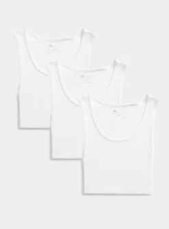 Solid ribbed tank undershirts