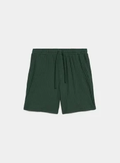 Solid rib-knit short