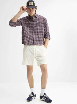 Solid rib-knit short