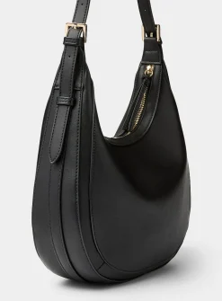 Solid rounded hobo bag