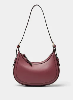 Solid small rounded shoulder bag