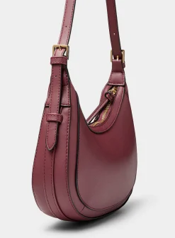 Solid small rounded shoulder bag