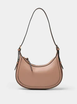 Solid small rounded shoulder bag