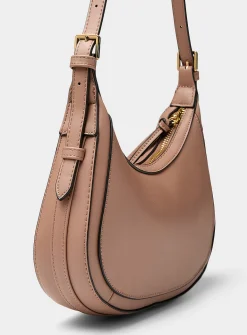 Solid small rounded shoulder bag