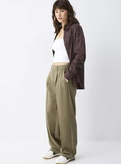Solid straight dress pant