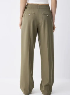 Solid straight dress pant