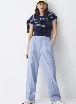 Solid straight dress pant