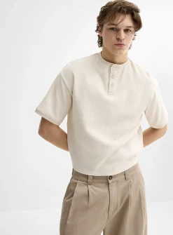 Solid waffle Henley T-shirt