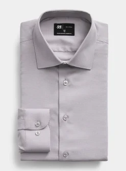 Solid wrinkle-free Dobby shirt