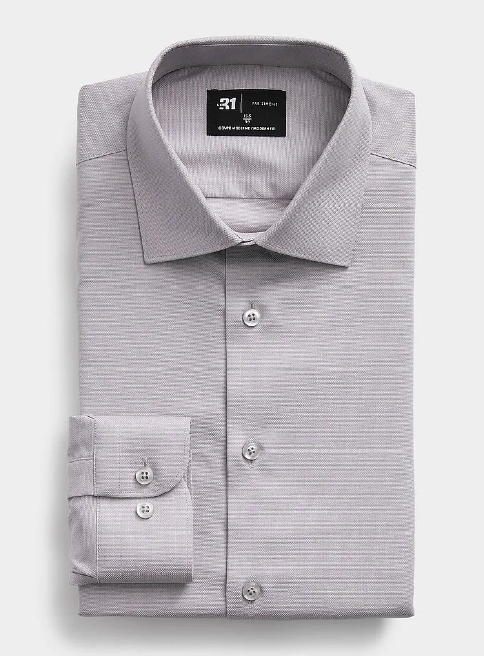 Solid wrinkle-free Dobby shirt