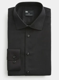 Solid wrinkle-free Dobby shirt