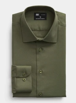 Solid wrinkle-free Dobby shirt