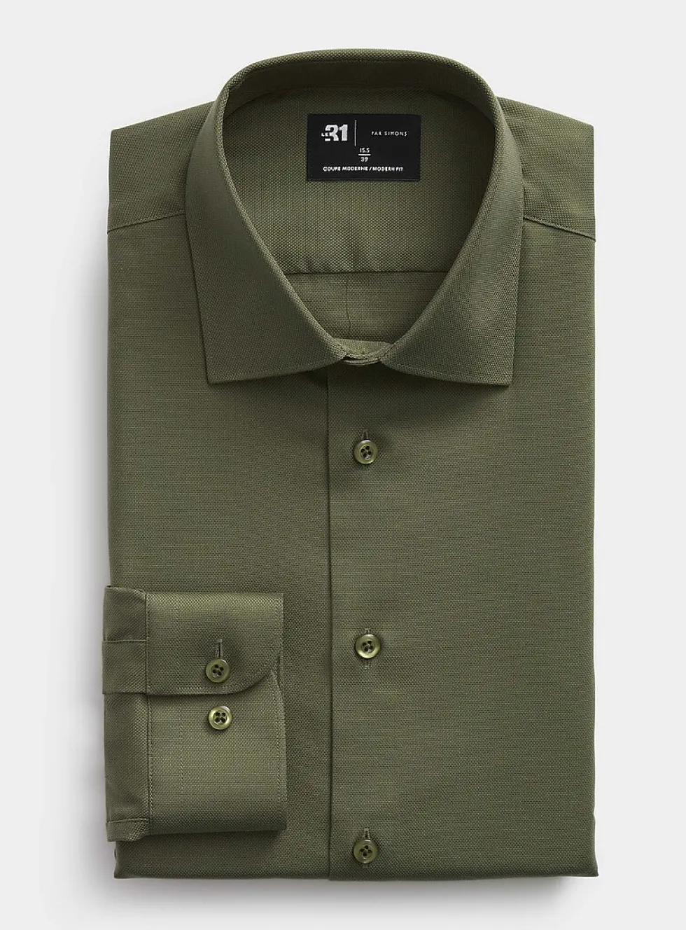 Solid wrinkle-free Dobby shirt