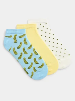 Solid/dotted/pickle ped socks