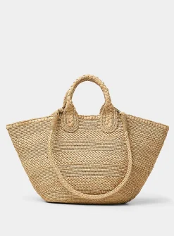 Soma crocheted raffia tote bag