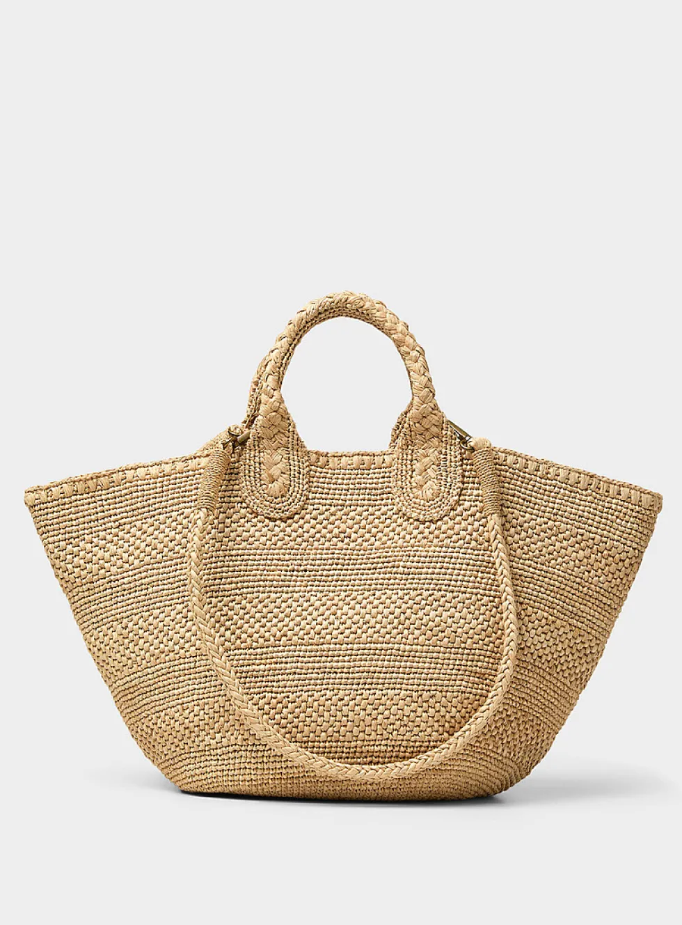 Soma crocheted raffia tote bag