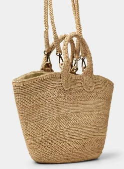 Soma crocheted raffia tote bag