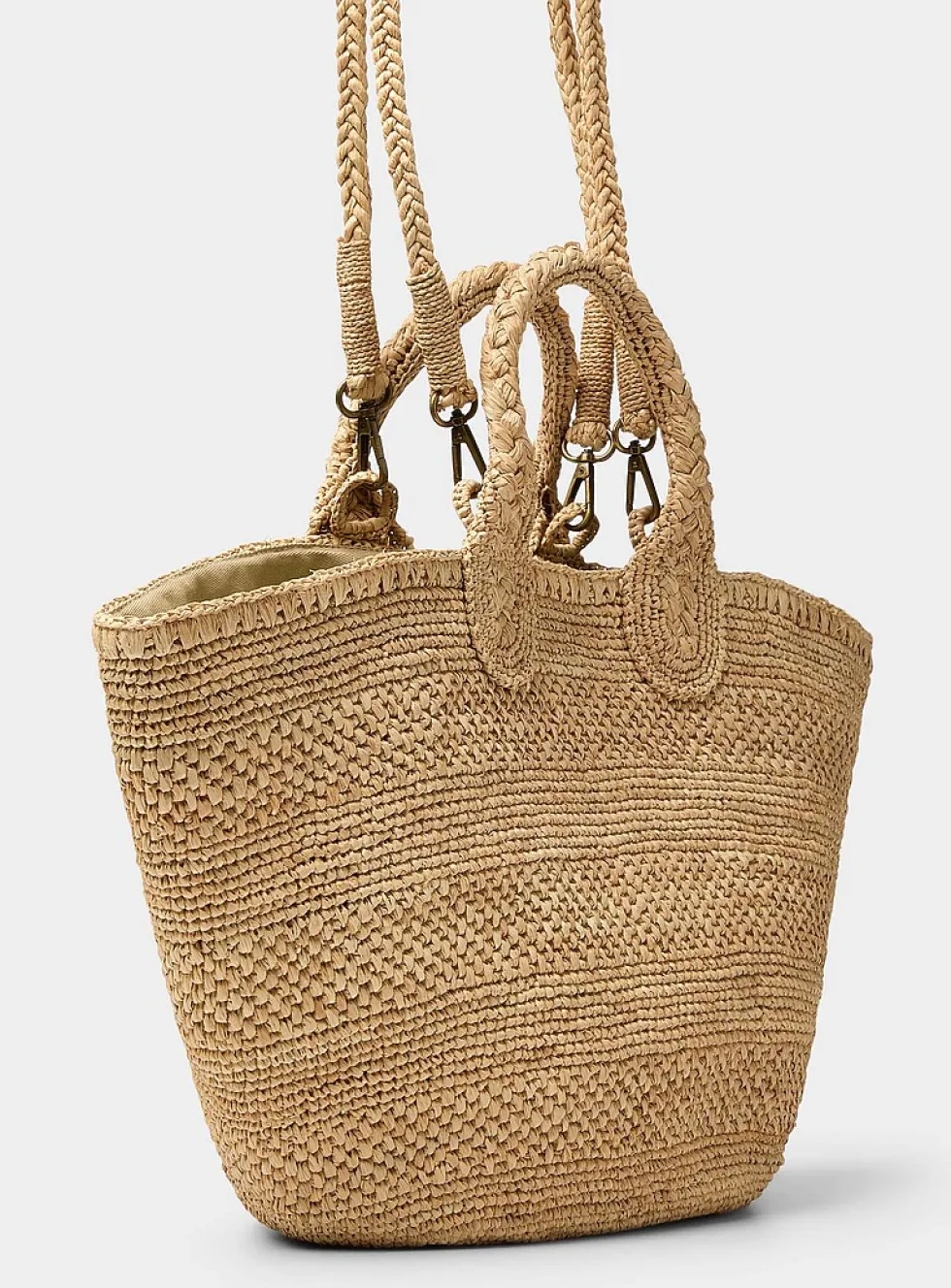 Soma crocheted raffia tote bag