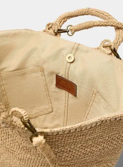 Soma crocheted raffia tote bag