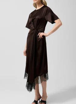 Sonoma ruched waist silk dress