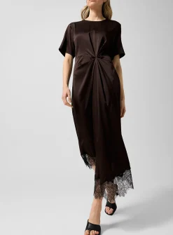 Sonoma ruched waist silk dress