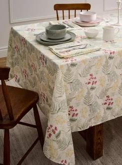 Soothing leaves and flowers tablecloth