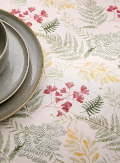 Soothing leaves and flowers tablecloth