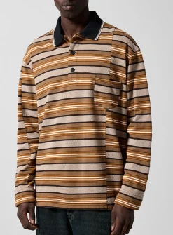 Sorel contrasting collar striped piqué polo shirt