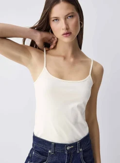 Spaghetti-strap organic cotton cami
