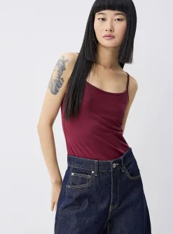 Spaghetti-strap organic cotton cami