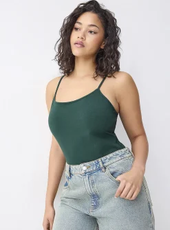 Spaghetti-strap organic cotton cami