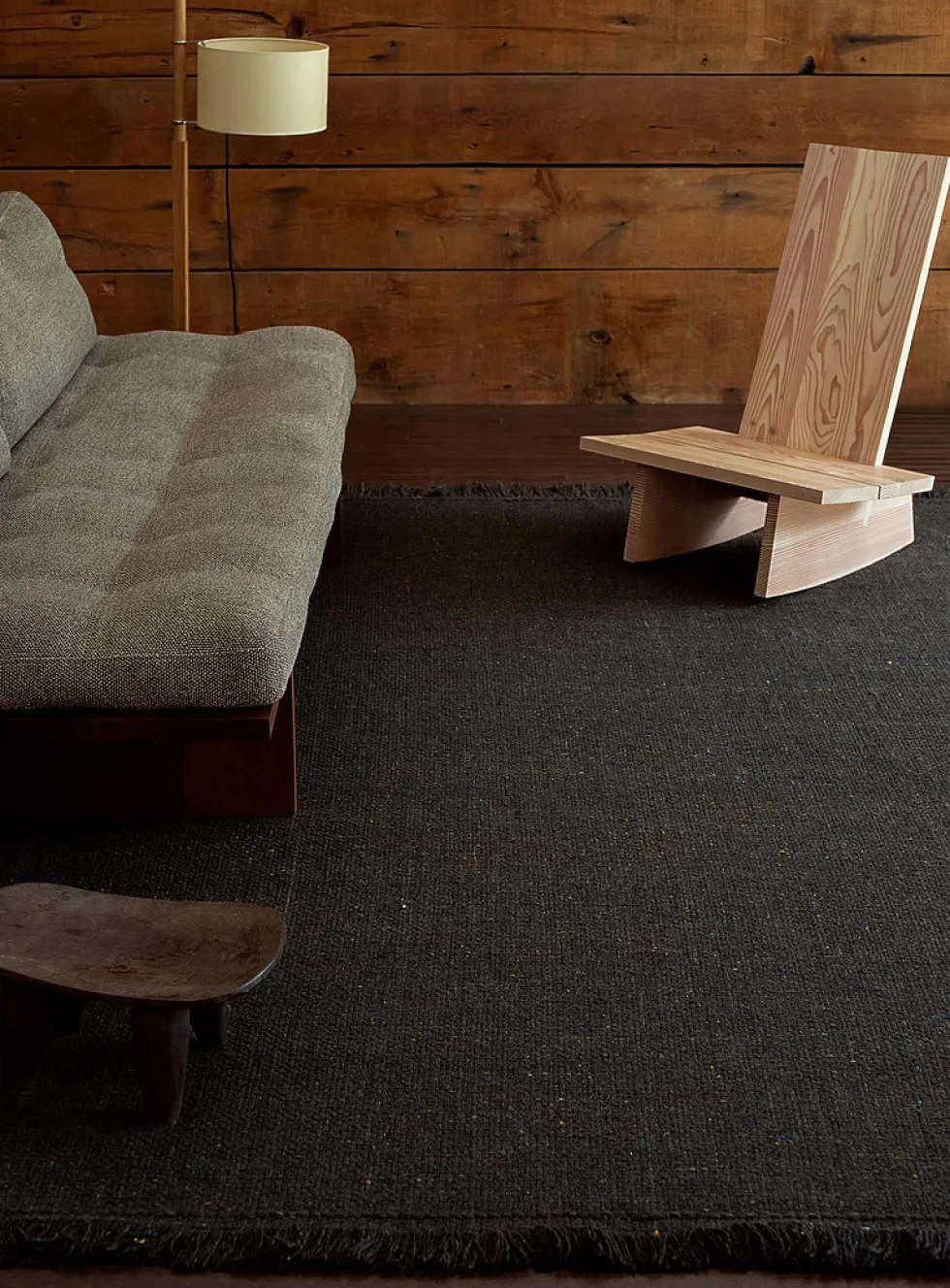 Speckled basket-weave handmade rug