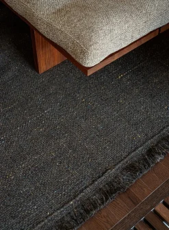 Speckled basket-weave handmade rug