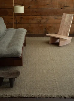 Speckled basket-weave handmade rug