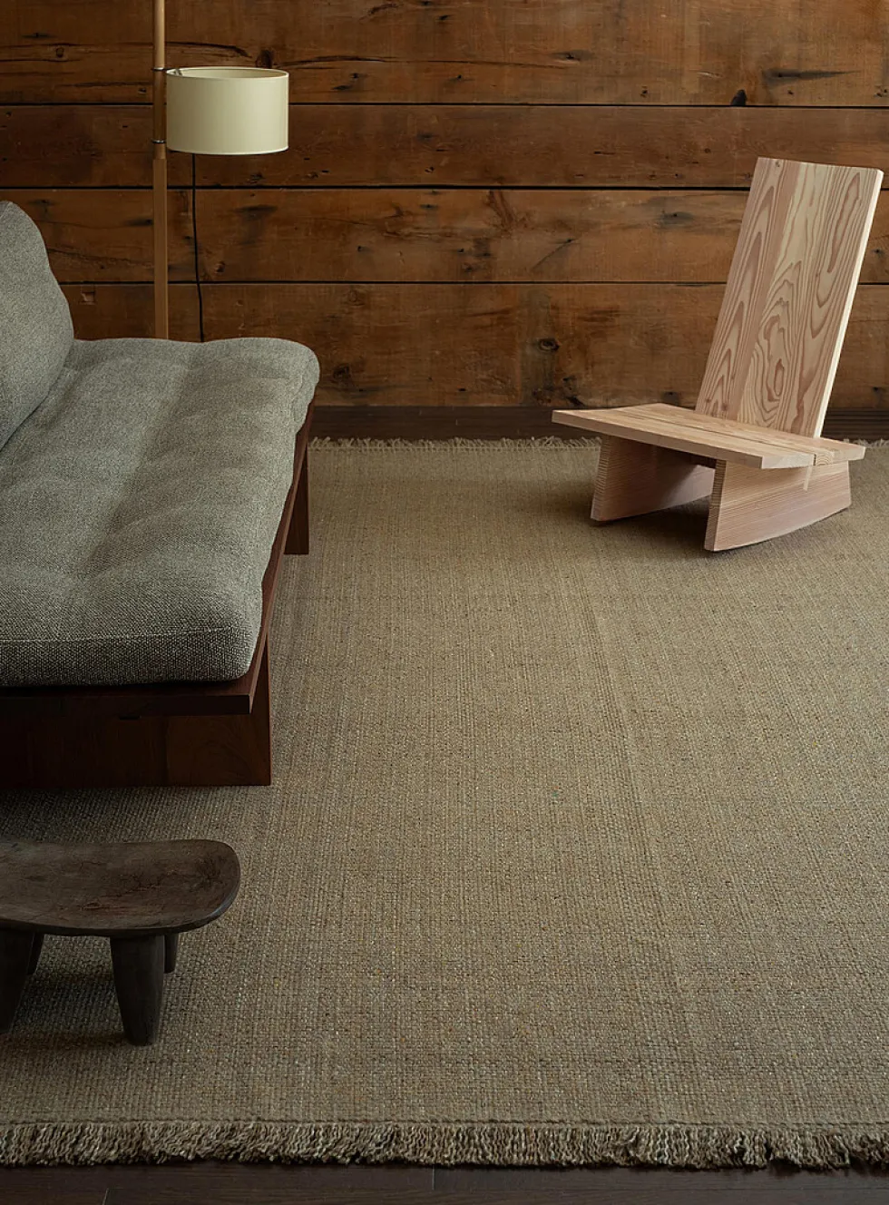 Speckled basket-weave handmade rug