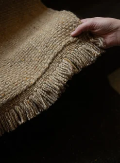 Speckled basket-weave handmade rug