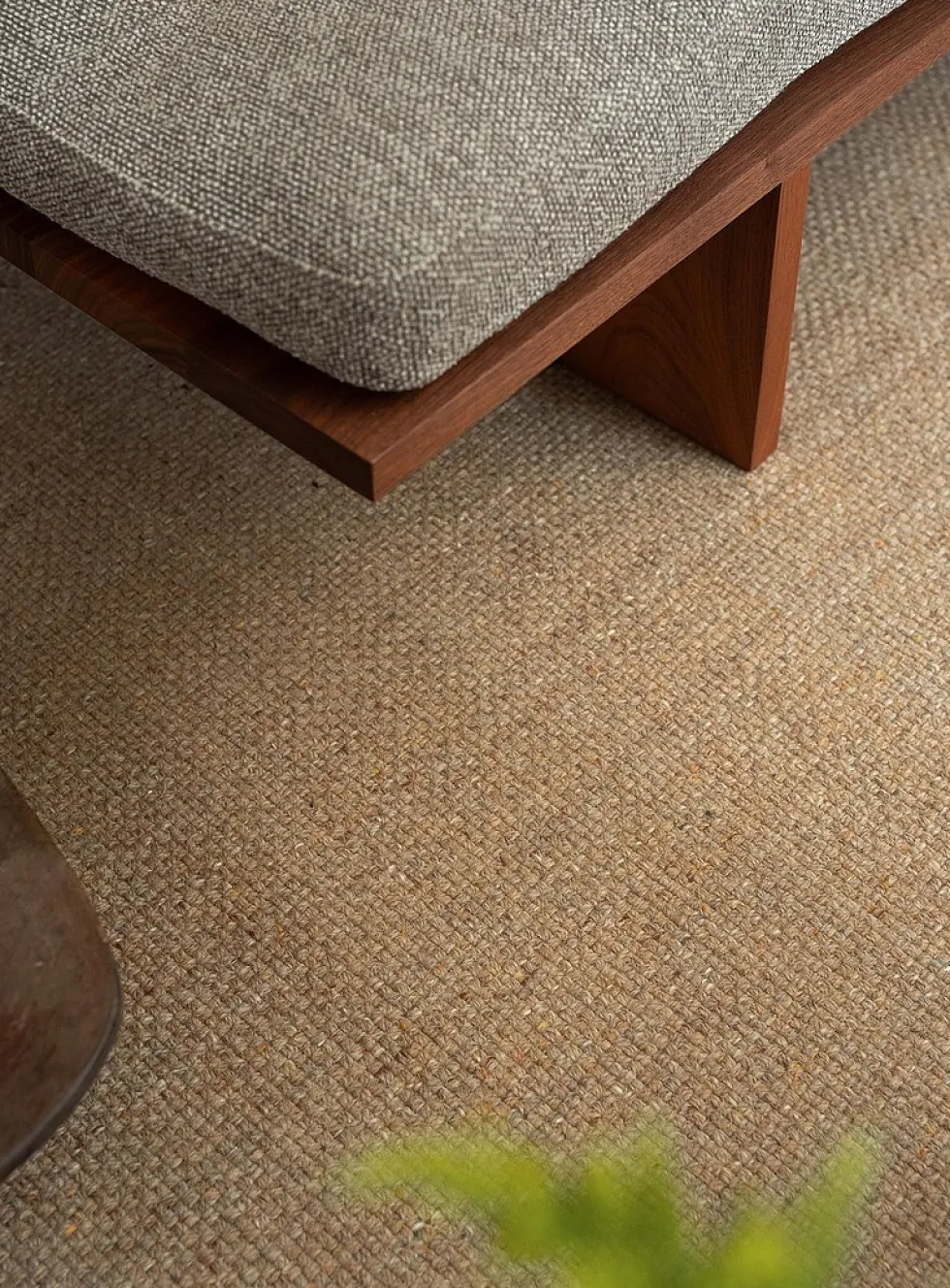 Speckled basket-weave handmade rug