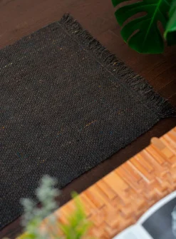 Speckled basket-weave handmade hallway rug