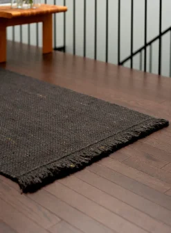 Speckled basket-weave handmade hallway rug