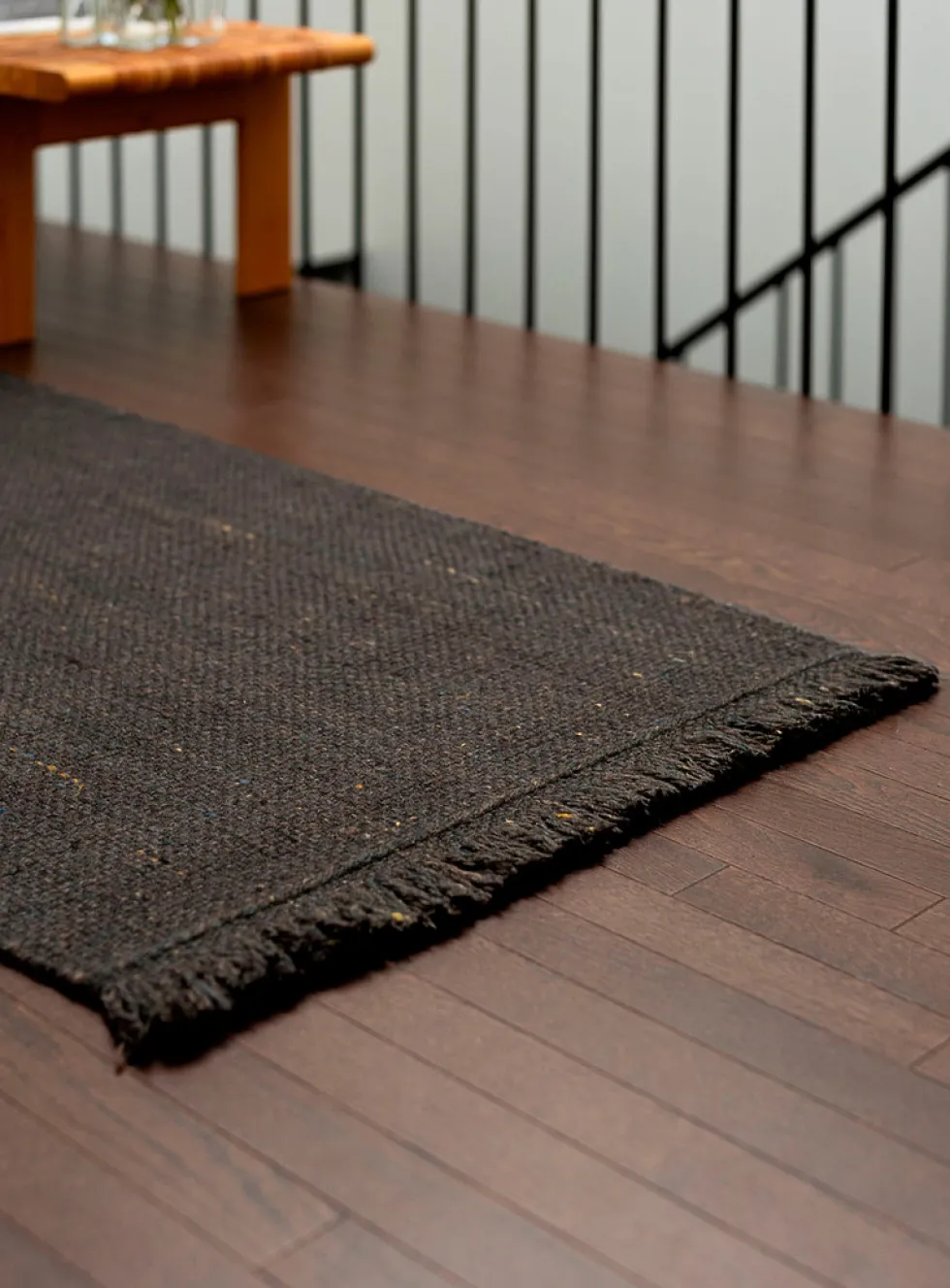 Speckled basket-weave handmade hallway rug