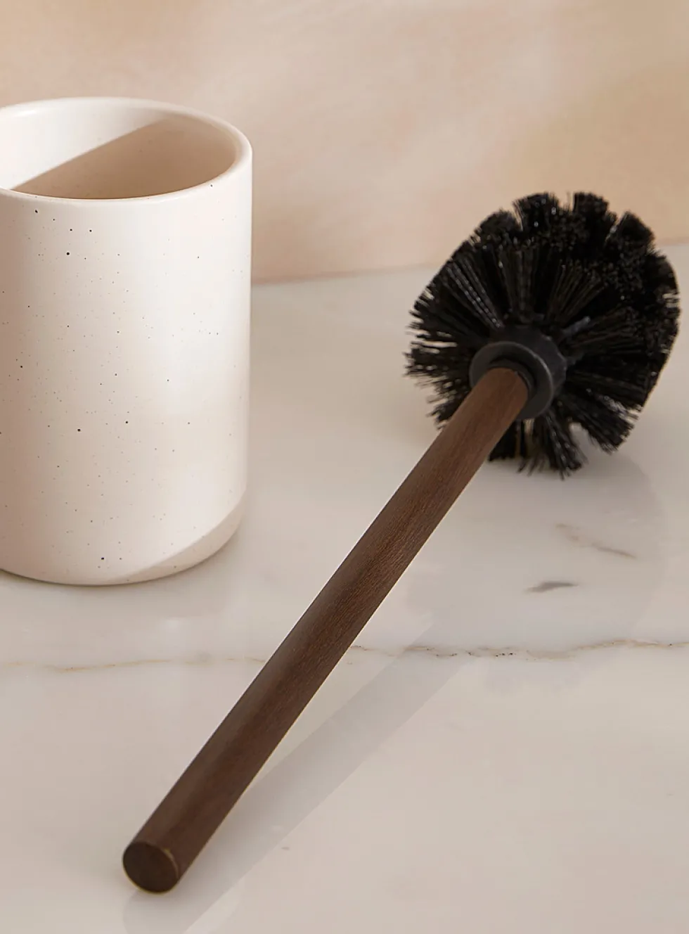 Speckled ceramic toilet brush