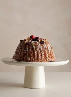 Speckled stoneware cake stand
