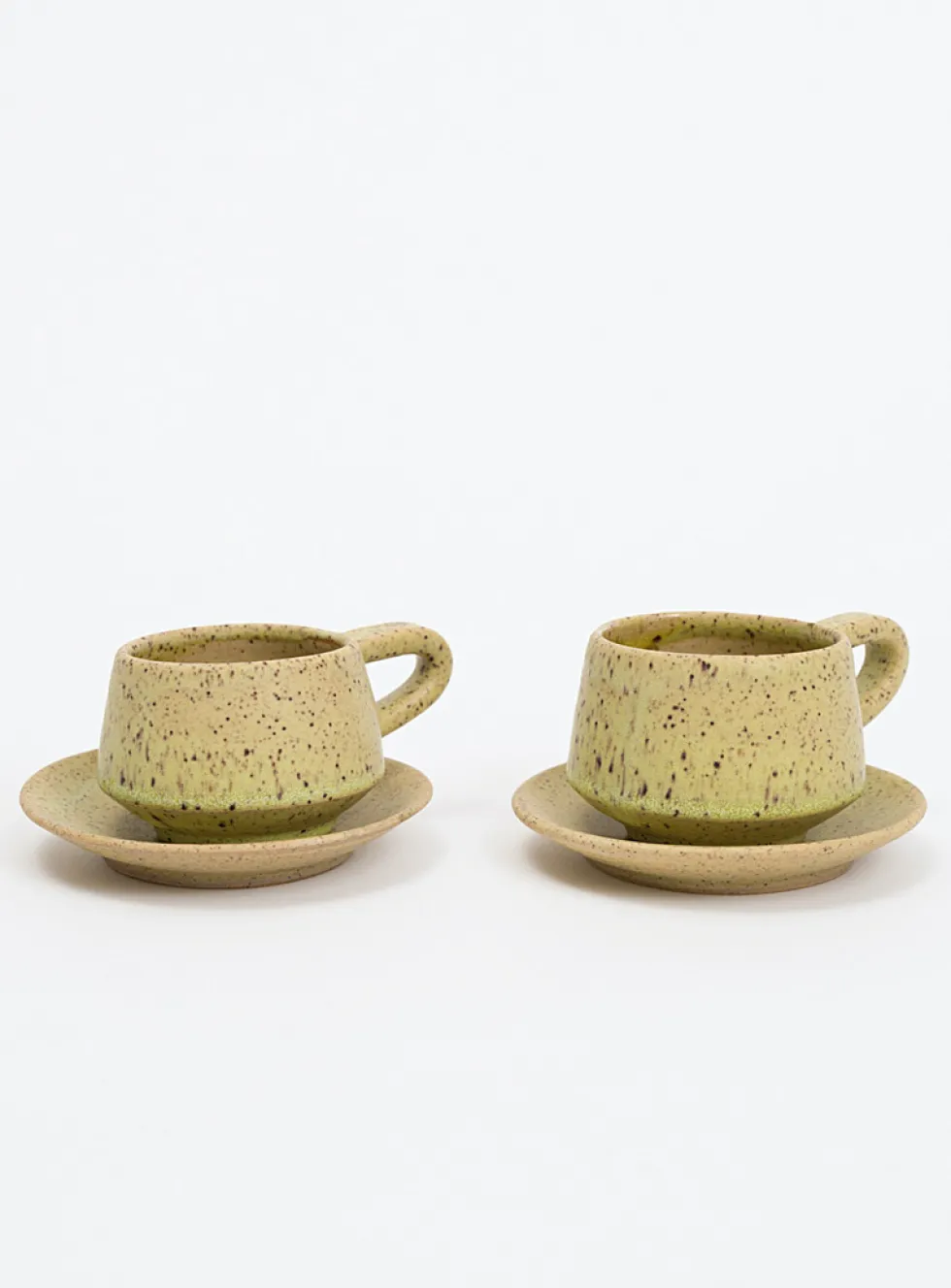 Speckled stoneware espresso cup set