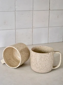 Speckled stoneware mug