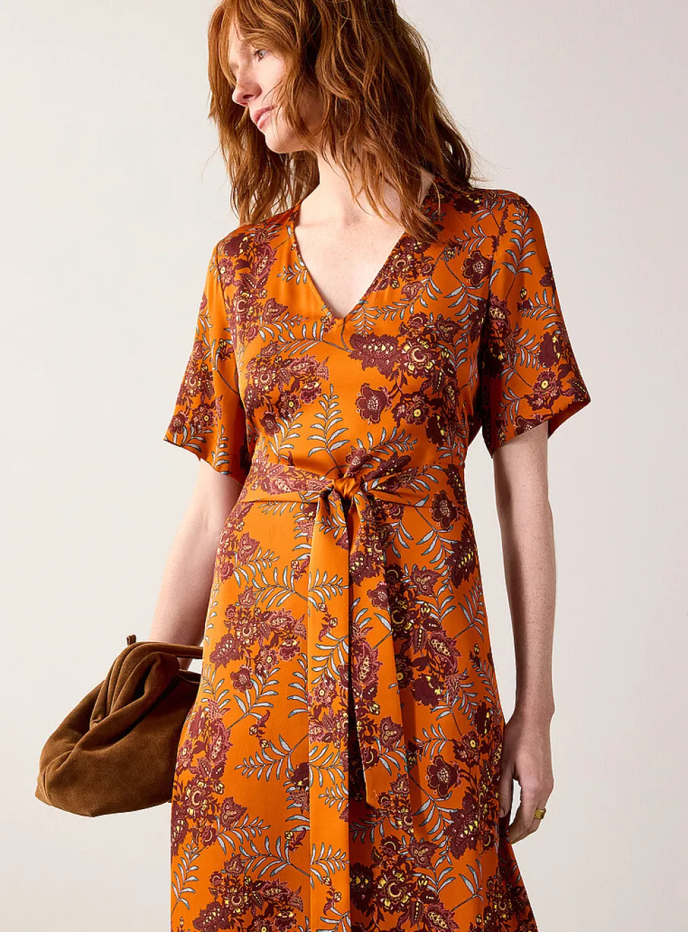 Spicy bouquet silk dress
